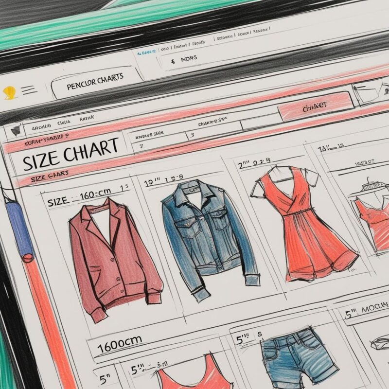 An online shopping webpage showing size charts with 160cm highlighted and converted to 5'3_ (1) An online shopping webpage showing size charts with 160cm highlighted and converted to 53 1