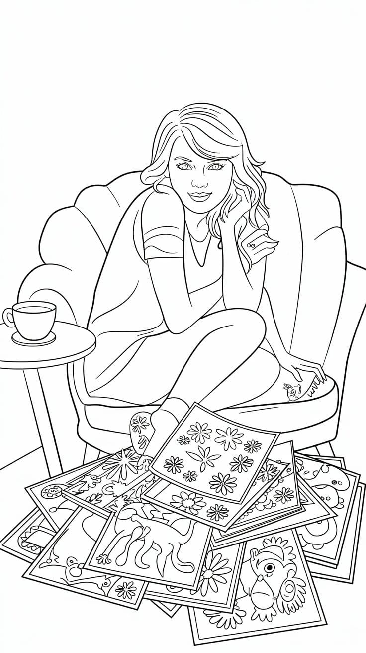 15 Taylor Swift Coloring Pages printable pdf download Taylor Swift Coloring Pages printable pd
