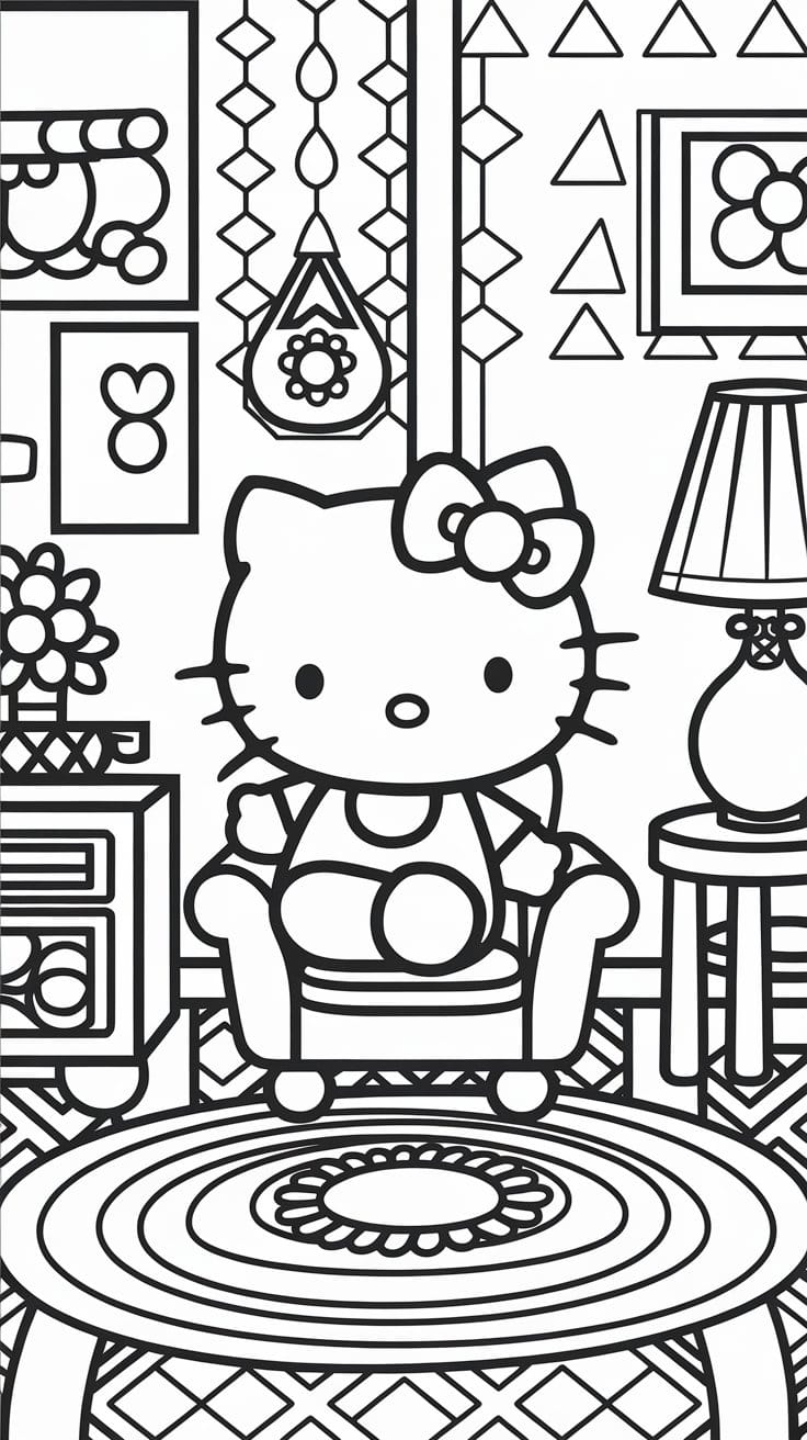 cool Hello Kitty Coloring Pages