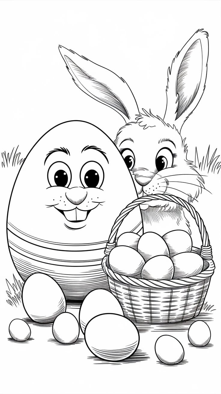 21 Joyful Easter Coloring Pages a-line-drawing-illustration-of-a-scene-f_zB8Jze5UQuOnqVPrWN8PuA_UTYkcRpHS_anml3A6_YR-Q