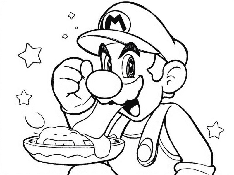 Mario coloring page