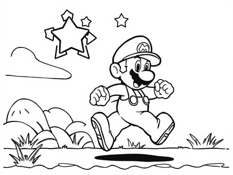 Mario coloring page