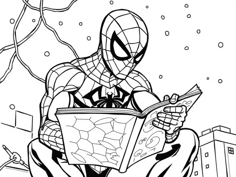 spiderman reading image