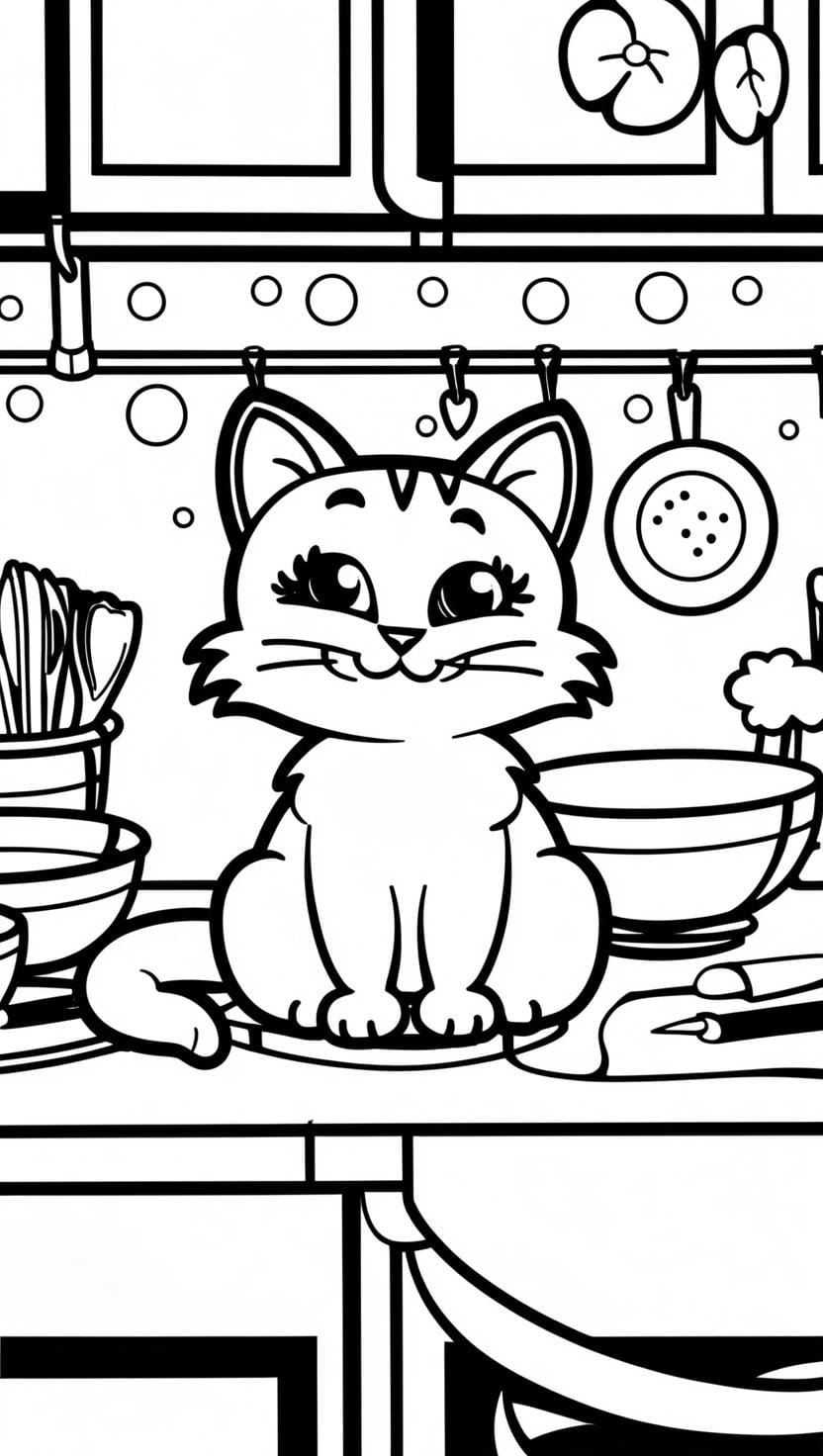 printable cute cat coloring pages