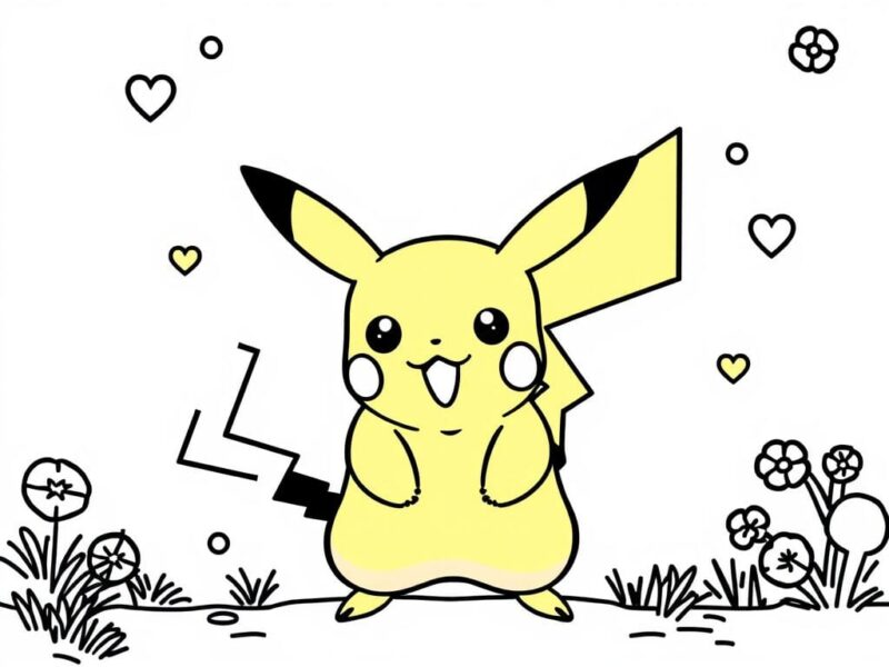 pikachu coloring p image