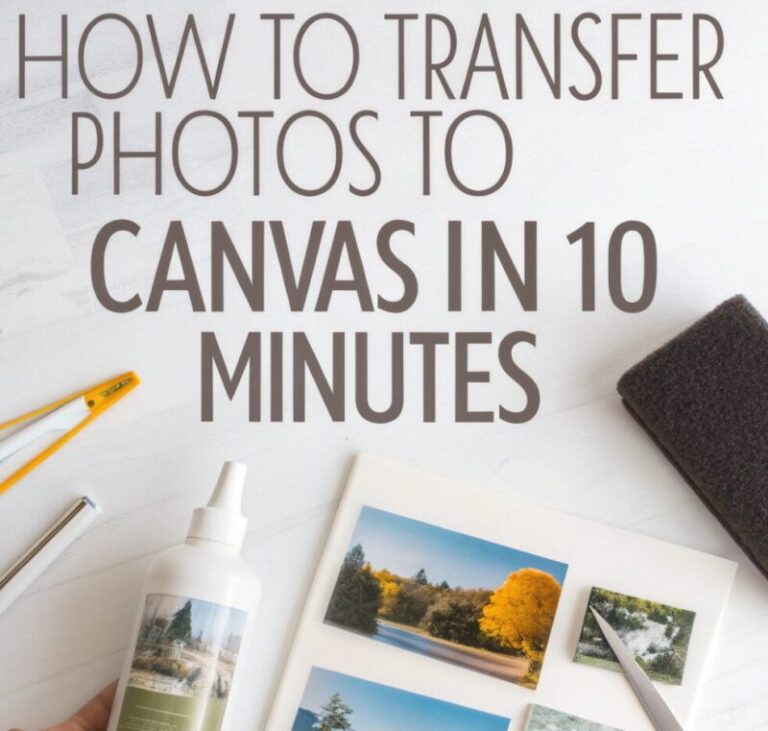flat lay workspace scene with printed photos blan