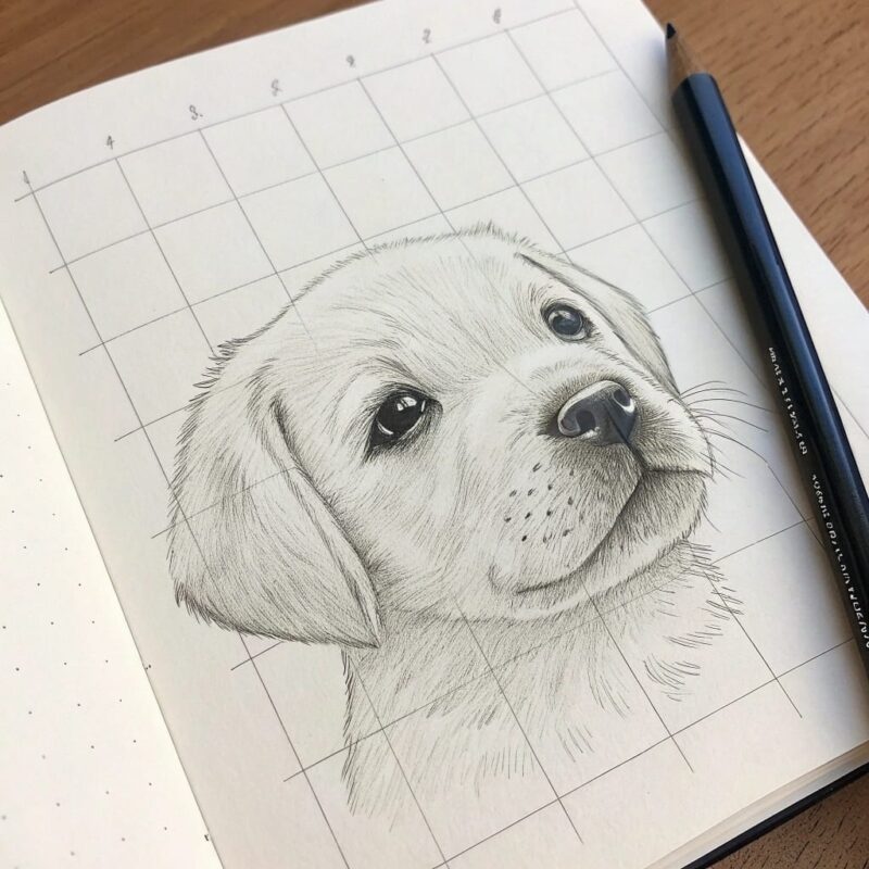 sketchbook with drawing lines small rounded trian
