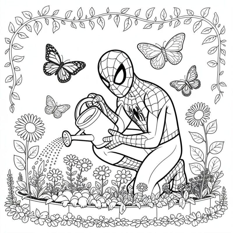 Spiderman Coloring Pages: 13 Relatable Scenes for Women and Kids 5 spiderman kids cooring
