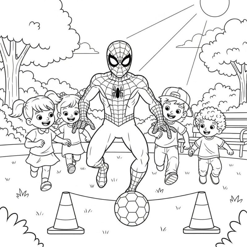 Spiderman Coloring Pages: 13 Relatable Scenes for Women and Kids 6 spiderman play1