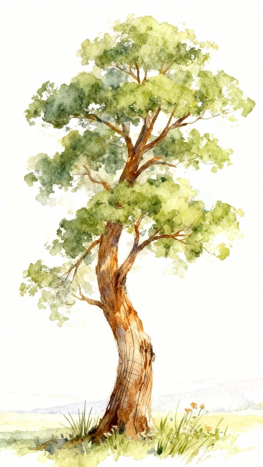 Watercolor Peaceful Tree