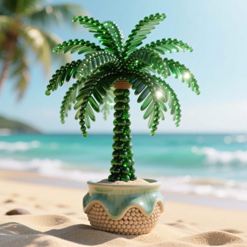 12 Beaded Plants Ideas tutorial : Create Your Own Colorful Garden 13 palmt