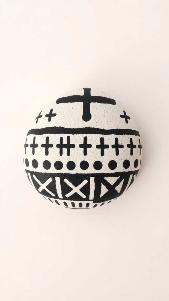 an oval rock paint image