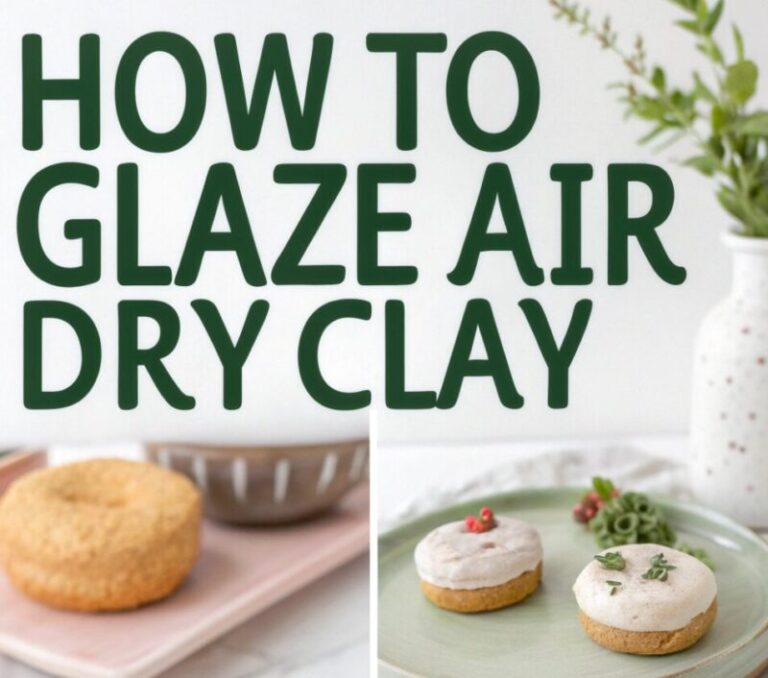 How to Glaze Air Dry Clay 6 a collage of photos showing air dry clay crafts sss