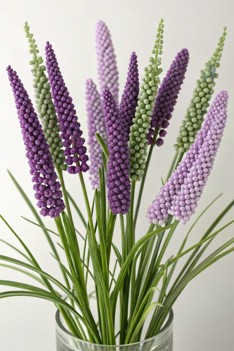 elegant beaded lavender flower spikes with graduat
