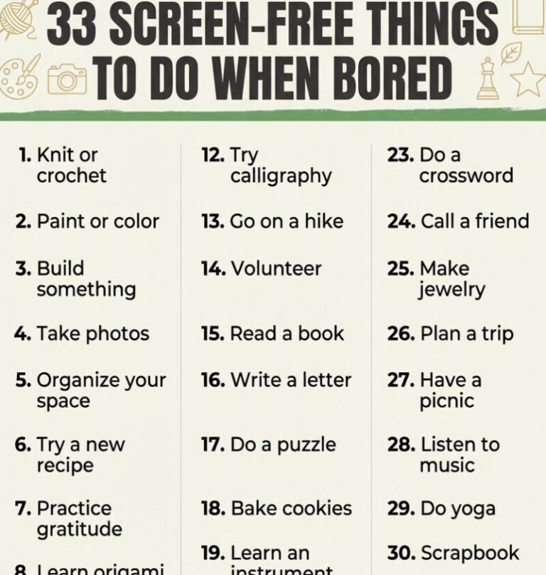 33 Screen Free Things to Do When Bored That Feel Amazing 1 Green Screen Free Activities Pinterest Pin 1