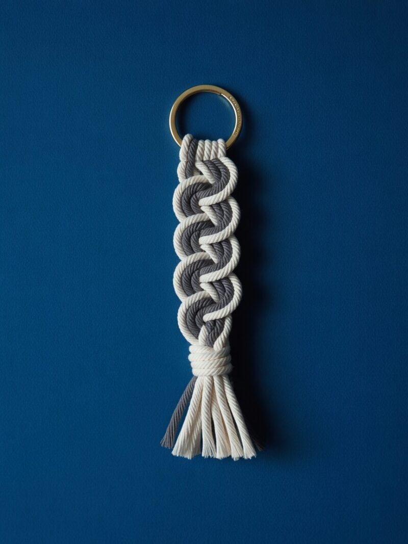 10 Macrame Keychain Ideas to Elevate Your Craft Game 6 6. Spiral Knot Macrame Keychain
