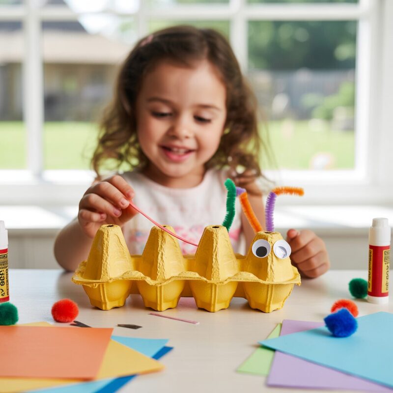 7. Egg Carton Caterpillars