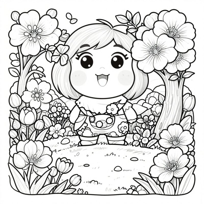 1. Blossom-filled Garden Scene