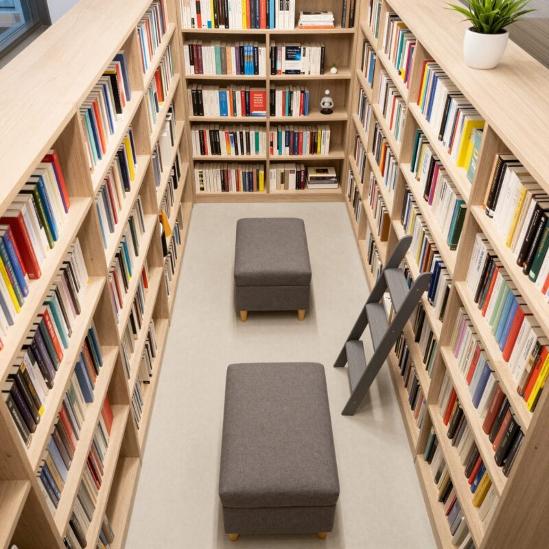 14 Home Library Design Ideas 2 2. Plan Your Layout for Easy Movement