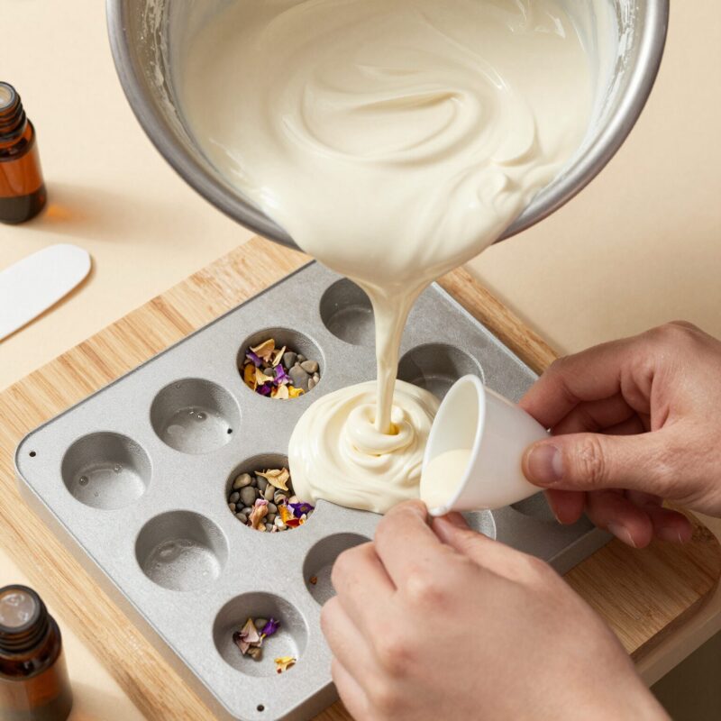 Step 4: Pour, Tap, and Set Your Stones