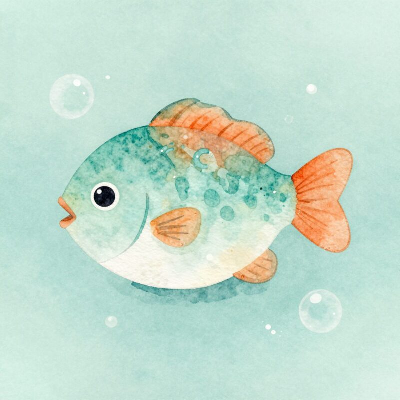 10 easy watercolor projects for kids 5 4. Simple Watercolor Fish (With Dot Eyes)