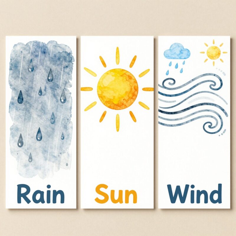 10 easy watercolor projects for kids 11 10. Weather Report Posters (Rain, Sun, Wind)