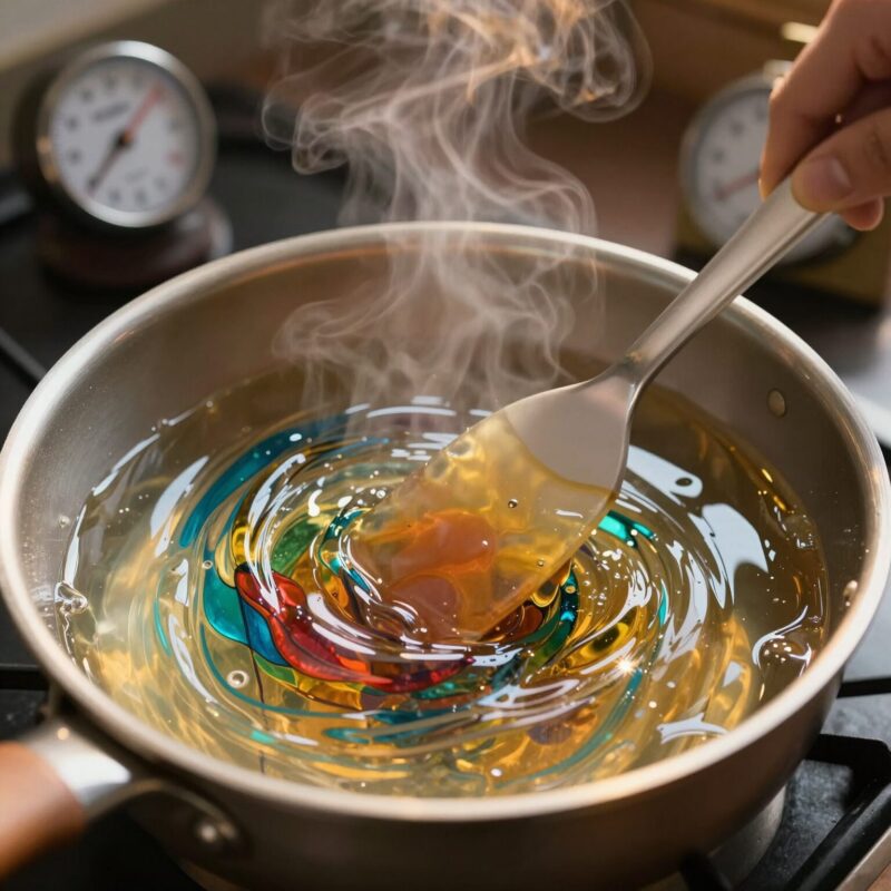 How to Make Colorful Bioplastic Suncatchers DIY 5 Step 4: Heat the Mixture Carefully (This Is Where the Magic Happens)