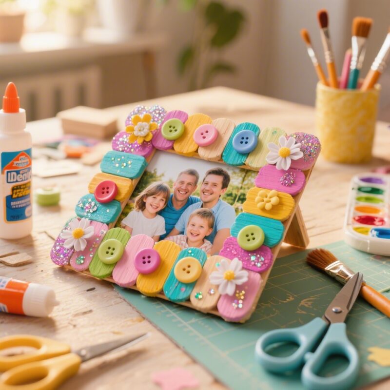 1. Popsicle Stick Picture Frame