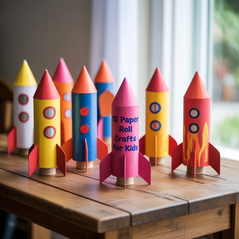 6. Rocket Ship Craft from Paper Rolls