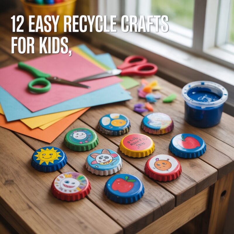 8. Bottle Cap Magnets