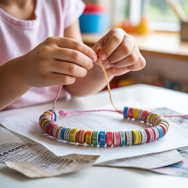 10. Newspaper Bead Jewelry