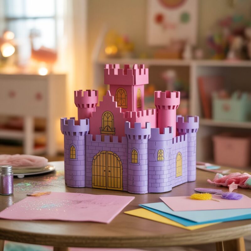 10 Fun Princess Crafts for Kids 4 4. Princess Castle Cardboard Playhouse