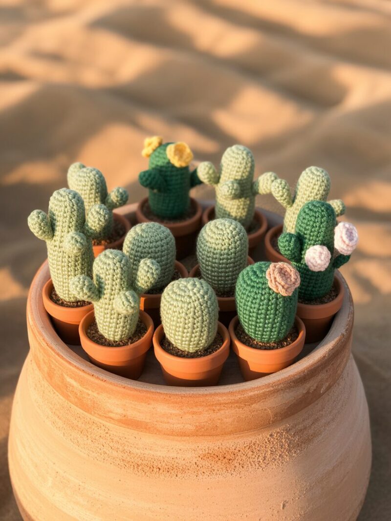 8. Crochet Cactus Keychains