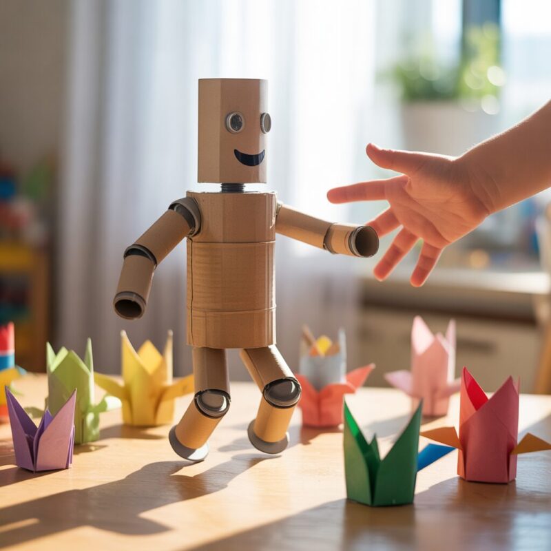 9. Robot Buddy: Cardboard Tube Automaton
