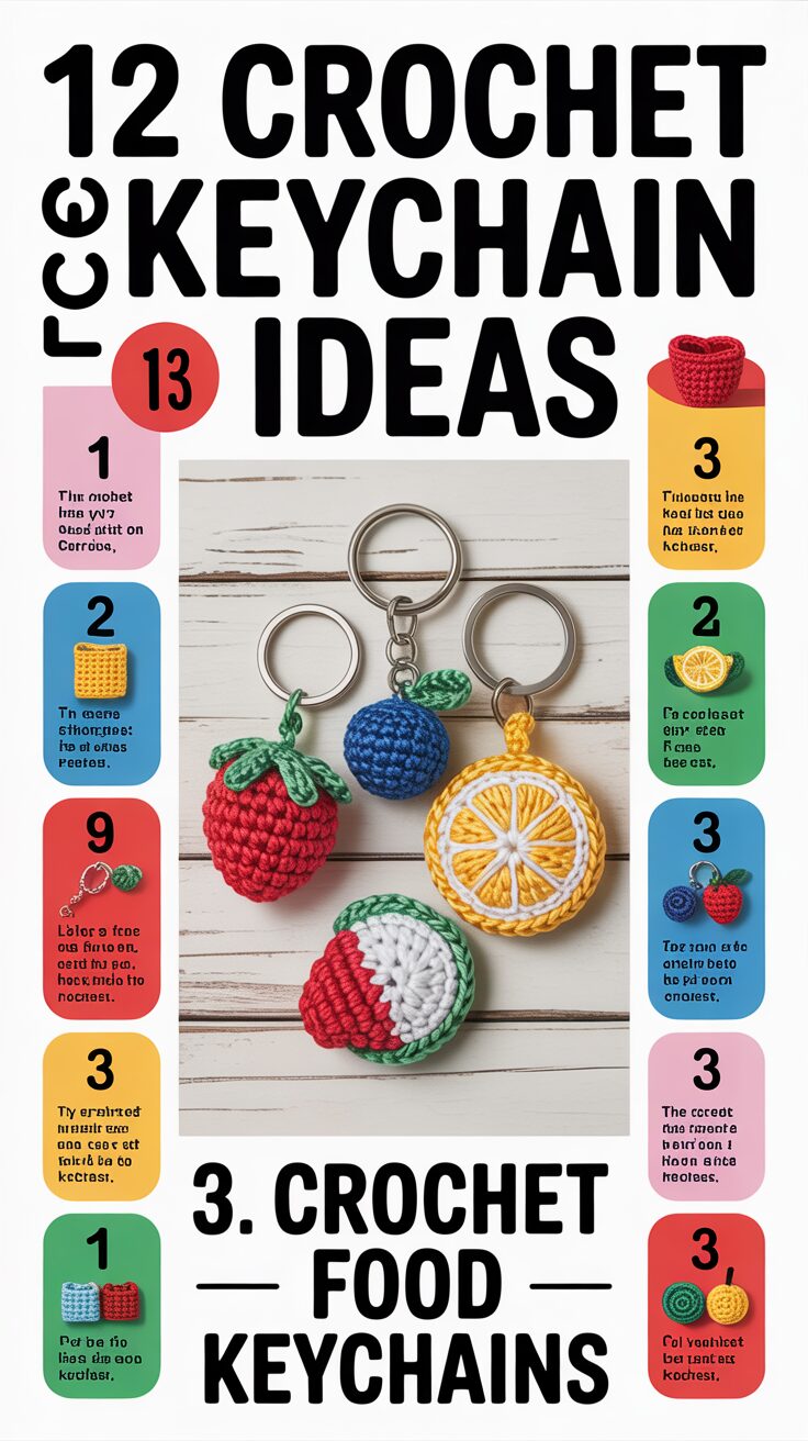 3. Crochet Food Keychains