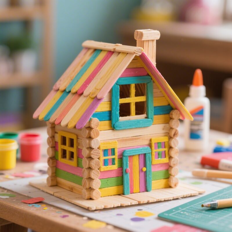 3. Popsicle Stick House