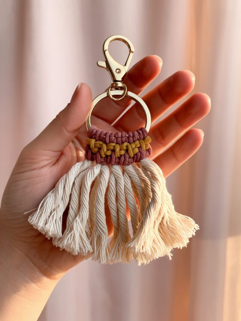 10 Macrame Keychain Ideas to Elevate Your Craft Game 4 4. Tassel Macrame Keychain