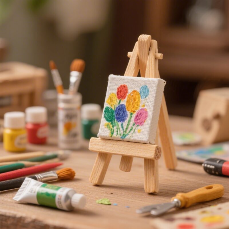 10. Popsicle Stick Mini Easel