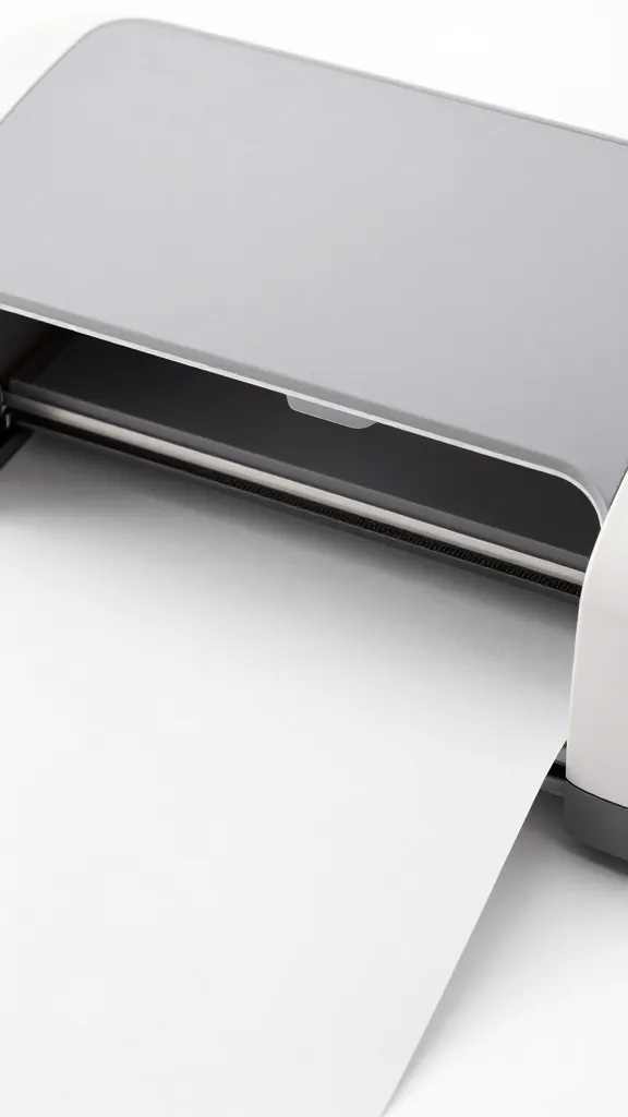 Cricut machine cutting vinyl stencil closeup view