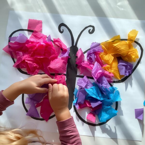 14 Tissue Paper Art and craft Ideas toddler art ideas (12)