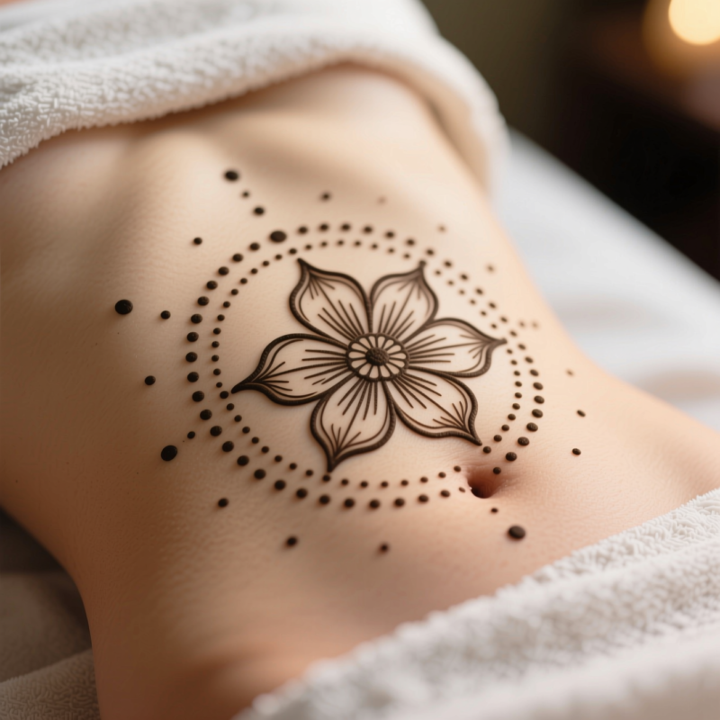 Step 7: Try Idea #4 — Center-Point Flower with Surrounding Dots