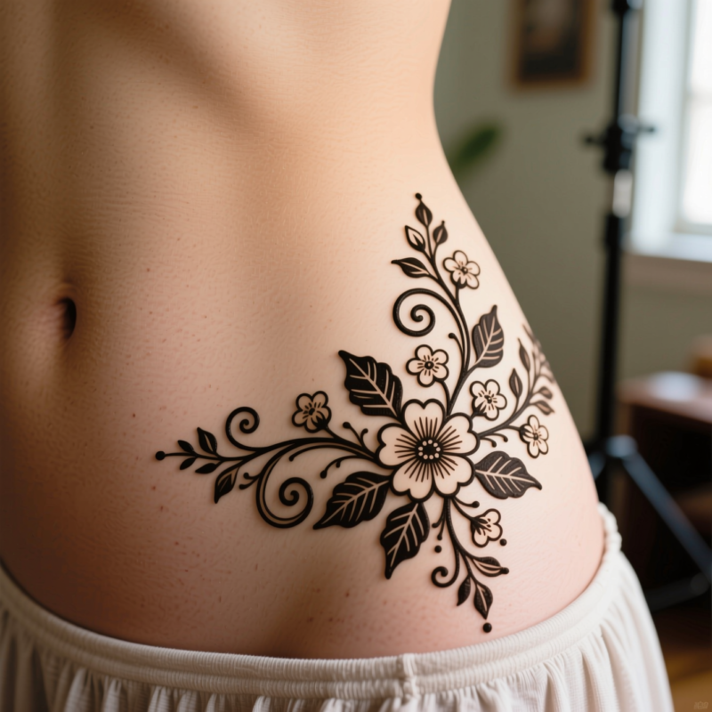 Step 9: Try Idea #6 — Swirl-Framework Floral Corner