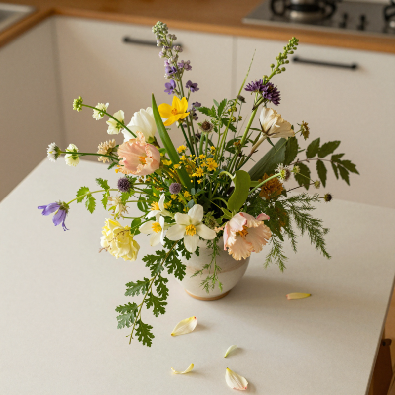 4. Relaxed organic arrangement with varied stem angles