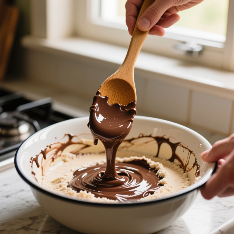 Chocolate Cake Recipe Moist: How I Make It Tender, Rich, and Never Dry 6 Step 5: Combine Wet Into Dry Slowly (Don’t Overmix)