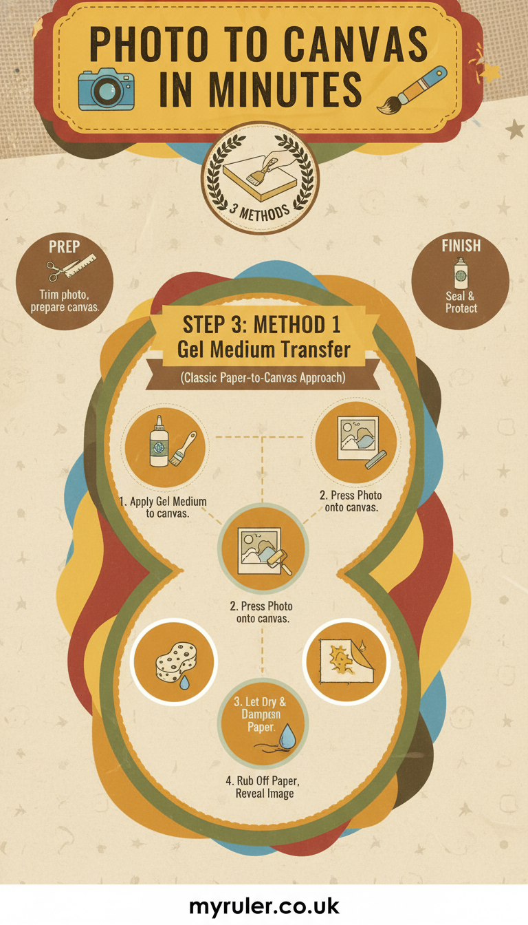 Step 3: Method 1 — Gel Medium Transfer (Classic Paper-to-Canvas Approach)