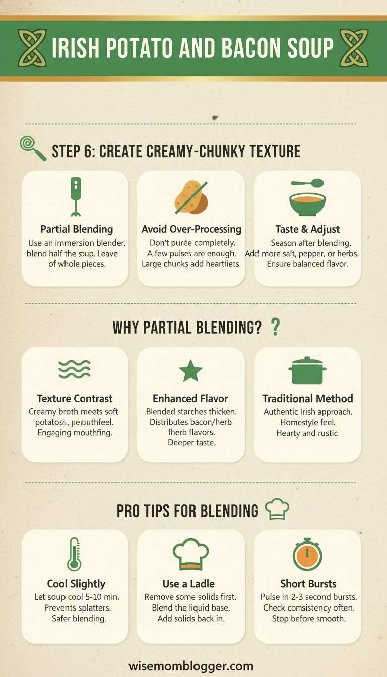 Step 6: Create the creamy-chunky texture (light blending)