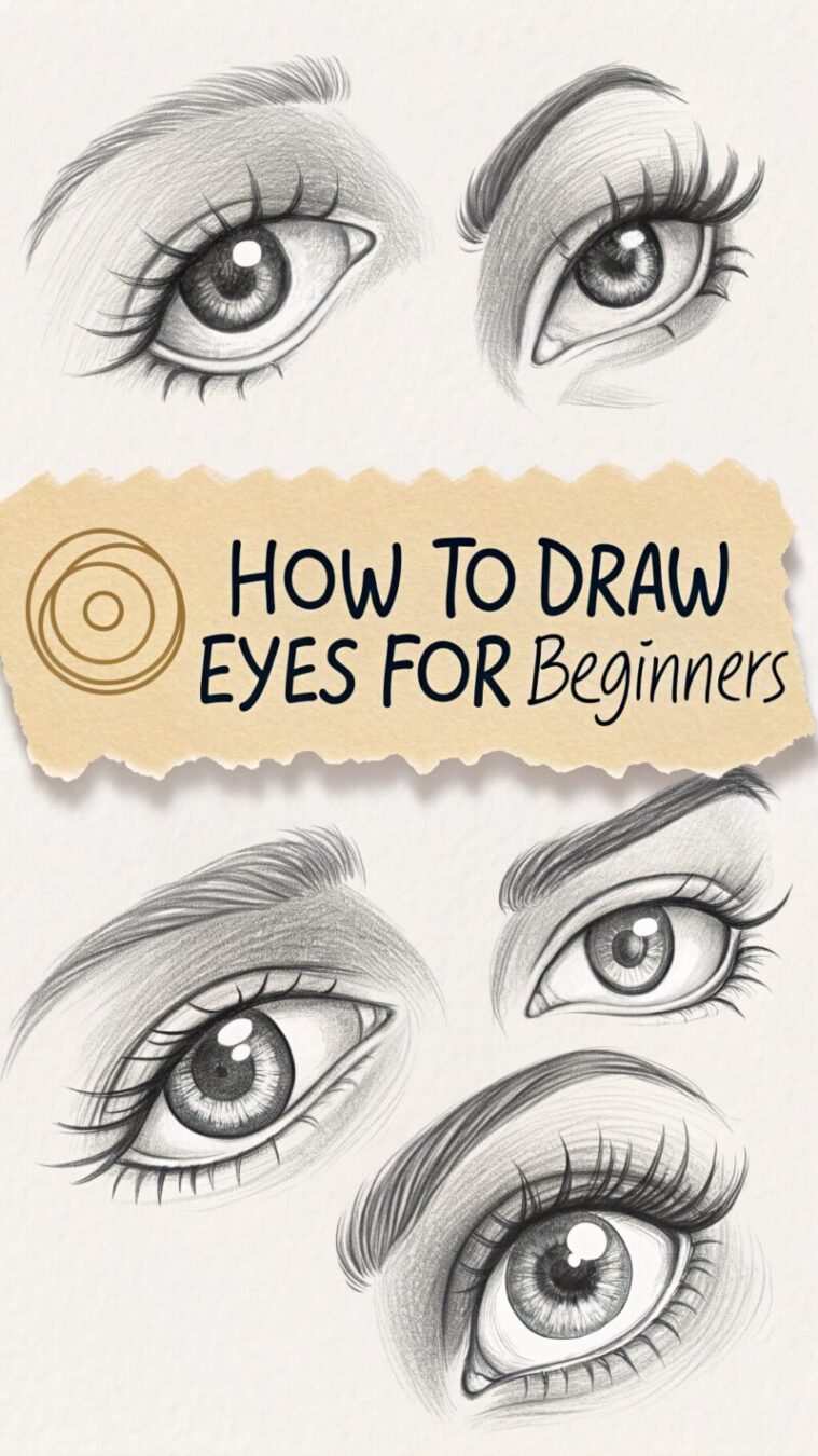 cute pencil image of different eyes and eye penci1
