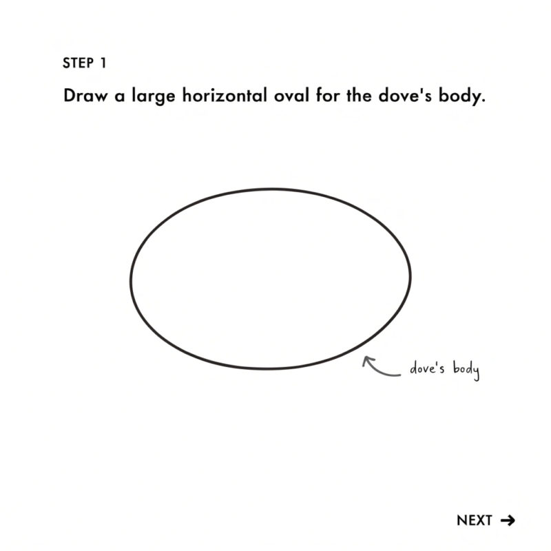 step 1 dove drawing tutorial draw a large horizon
