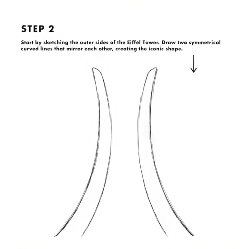 step-2-eiffel-tower-drawing-tutorial--two-symmetri step 2 eiffel tower drawing tutorial two symmetri