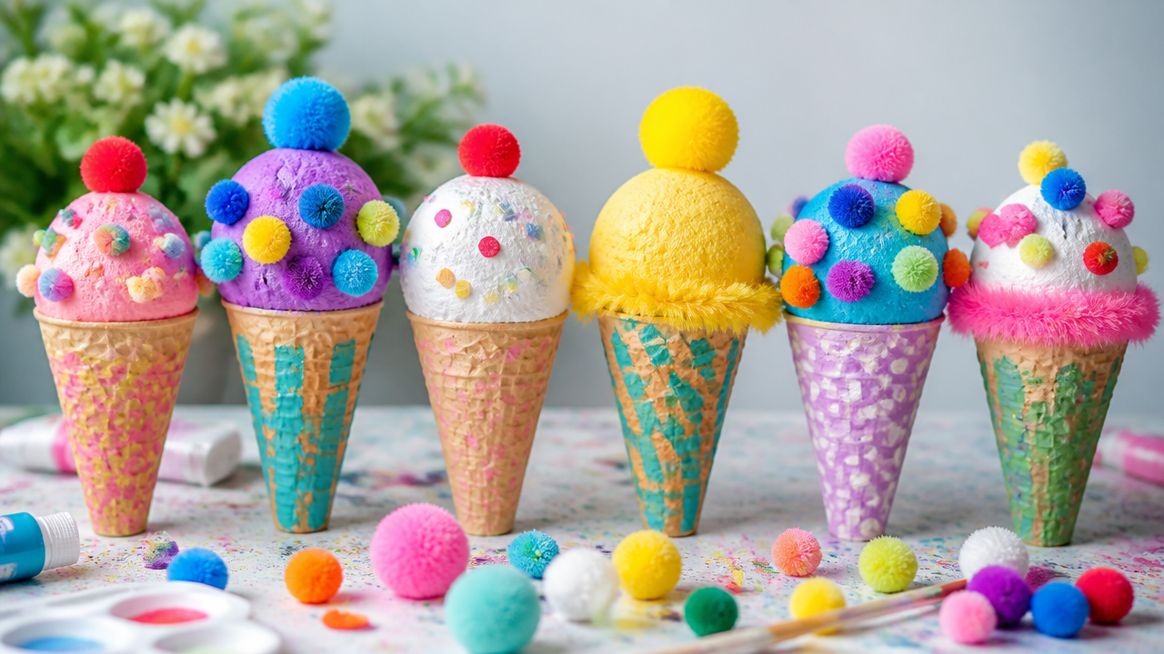 9 Cute Ice Cream Cone Crafts for Summer Play